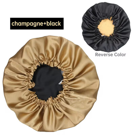 Reversible Dual-Layer Satin Bonnet