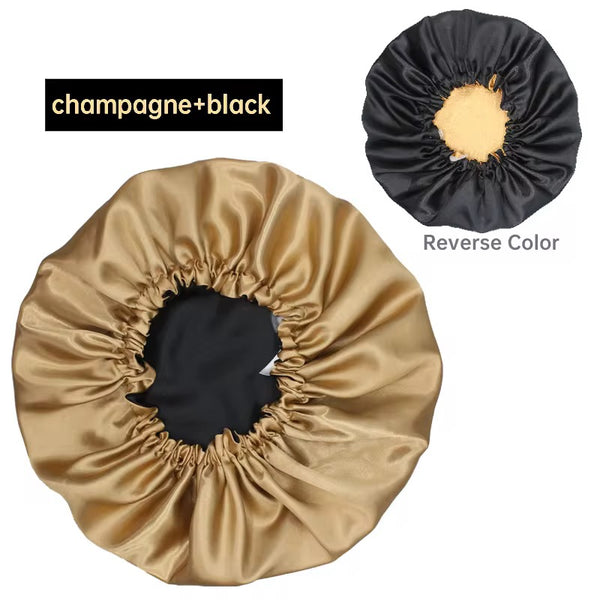 Reversible Dual-Layer Satin Bonnet